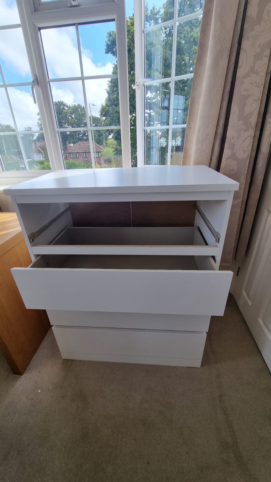 EASY FIT! Front rail/divider/partition for IKEA Malm Chest of Drawers - White