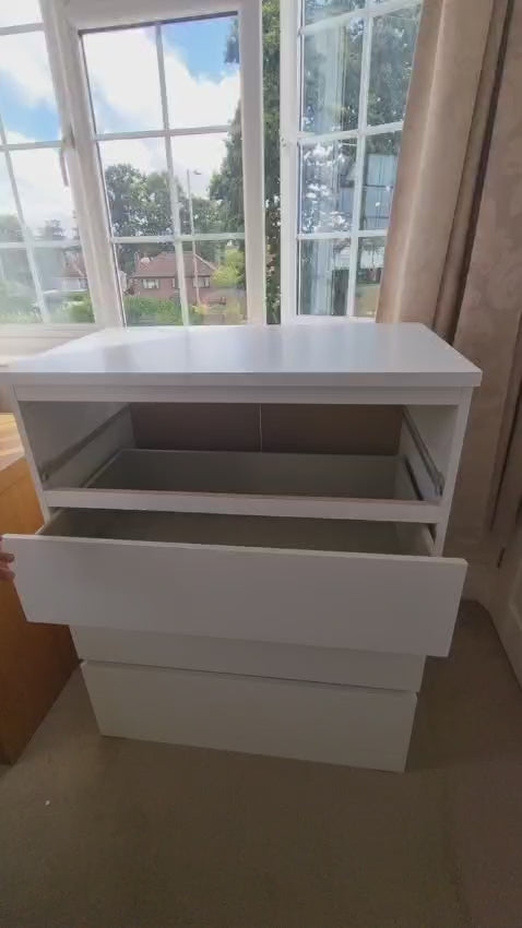 EASY FIT! Front rail/divider/partition for IKEA Malm Chest of Drawers - White